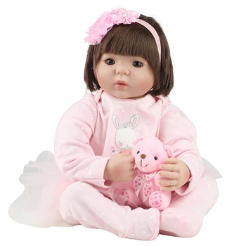 22inch Soft Silicone Reborn Baby Doll Handmade Vinyl Bebe Toys Reborn Brinquedos Early Education Reborn Baby Dolls For Gifts