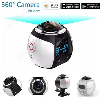 BOBLOV 4K 360 Degree Wifi Panoramic Camera Ultra HD 2448*2448 Sport Action Driving VR Camera