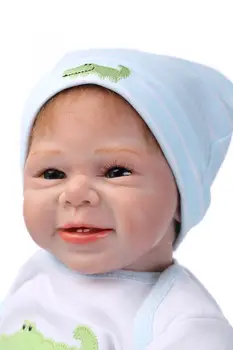 Handmade Reborn Baby Doll 22 Inch 55 cm Soft Silicone Baby Girl Smiling Newborn Dolls Children Birthhday Xmas Gift