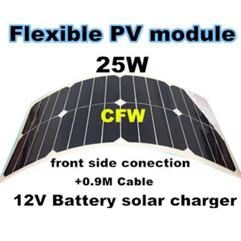 Sunpower flexible solar panel 25W +12V&24V Aoto USB solar controller, suit for 12V battery on the boat