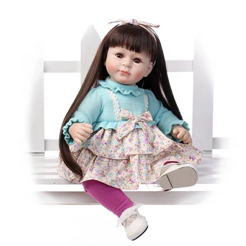 Pursue 20 inch Blue Silicone Reborn Baby Dolls American Girl Princess Doll Toys for Girls Interactive bebes reborns silicona
