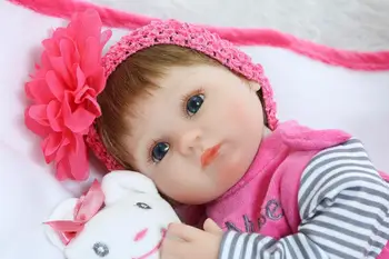 Reborn Babies Realistic Silicone Reborn Dolls 16 Inch/40 cm, Lifelike Baby Reborn Toys for Kid's Birthday Xmas Gift