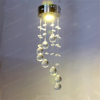 Modern LED Crystal Chandelier Lustre Led Chandeliers for Dining Room Staircase Stair Long Spiral Pendant K9 Crystal Chandeliers