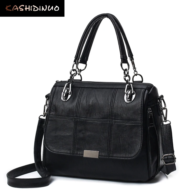 KASHIDINUO Brand Fashion Soft Leather Handbags Patchwork Women Shoulder Messenger Bags Ladies Crossbody bags Totes Bolsos Mujer