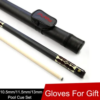 Billiard Cue Canadian Maple Wood 1/2 Jointed Pool Cues Stick 10.5mm/11.5mm/13mm Tips With Black Pool Cue Case China