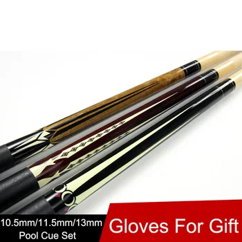 Billiard Cue Canadian Maple Wood 1/2 Jointed Pool Cues Stick 10.5mm/11.5mm/13mm Tips With Black Pool Cue Case China