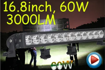 Free DHL ship!1pcs/set,16.8inch 60W 3000LM,10~30V,6500K,LED working bar,Boat,Bridge,Truck,SUV Offroad car,black!15W 45W