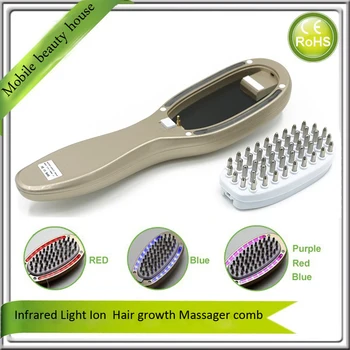 Electric Negative & Positive Ion Infusion Hair Growth Massager Vibrator Comb For Scalp Follicle Stimulator Hair Loss Treatment