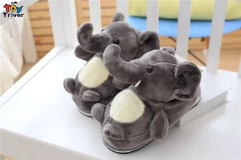 Cartoon Plush Sharks Elephant Dinosaur Totoro Stuffed Slippers Home House Office Winter Shoes For Adults Plush Toys Triver Toy