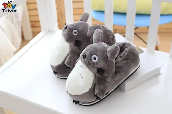 Cartoon Plush Sharks Elephant Dinosaur Totoro Stuffed Slippers Home House Office Winter Shoes For Adults Plush Toys Triver Toy