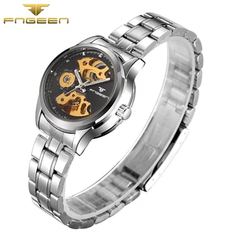 FNGEEN 8818 Fashion Men Automatic Hollow Watch waterproof Mechanical business wristwatch top quality mens famous clock vintage