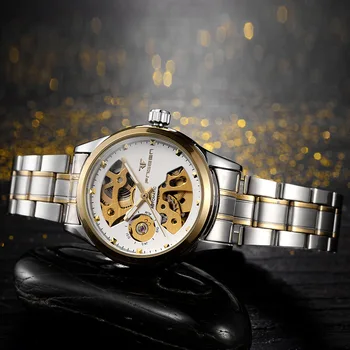 FNGEEN 8818 Fashion Men Automatic Hollow Watch waterproof Mechanical business wristwatch top quality mens famous clock vintage