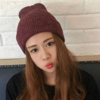 Kesebi 2017 New Hot Fashion Autumn Winter Women Warm Korean Knitting Skullies Beanies Female Solid Color Casual Simple Caps Hats