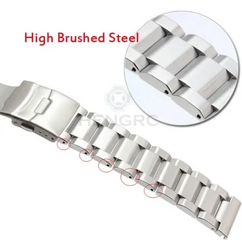 Black Stainless Steel Watchbands Bracelet 18 20 22 24mm Solid Metal Watch Band Men Silver Gold Strap Accessories For Smartwatch