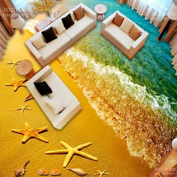 Sea Star 3D Flooring photo wallpaper living room kitchen office non-slip floor wallpaper mural