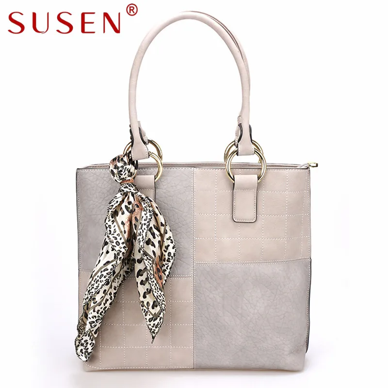 SUSEN 5136 New Women Handle Shoulder Bag Fashion City leisure stitching large capacity portable Bright Color shoulder bag