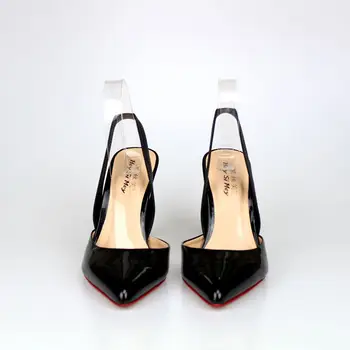 New Shoes Woman Extreme High Heels Patent Leather Pointed Toe Pumps Stiletto Sandals Sexy Fetish Shoes Zapatos Mujer Plus Size