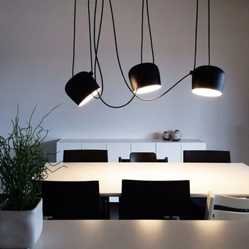 Modern Fashion Black/White Led Pendant Lights Hanging Lamps for Indoor Home/Office Decoration Lampe luminaire Suspendu Fixtures