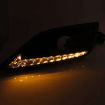 Auto Car LED Driving Daytime Running Lights Turn Signal White Yellow Pair For Honda CRV 2012