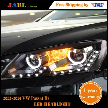 Jael Head Lamp VW Passat B7 Headlights 2012-Year VW Passat LED Headlight DRL Bi Xenon Lens High Low Beam Parking Fog Lamp