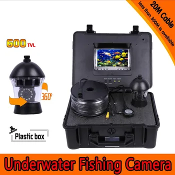 360 Degree panning Underwater Fishing Camera Kit with 20Meters Depth & 7Inch TFT LCD Monitor with OSD Menu & Hard Plastics Case