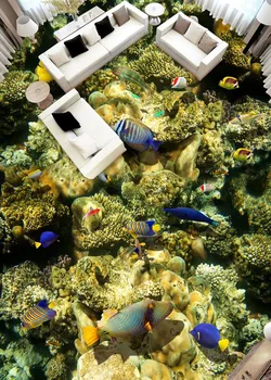 3D Underwater World Coral Seaweed custom bedroom office hotel nature fresh floor wallpaper mural