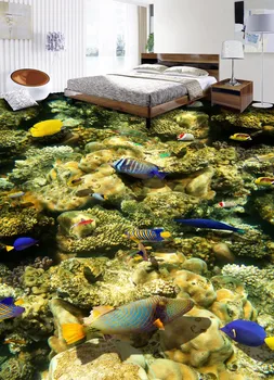 3D Underwater World Coral Seaweed custom bedroom office hotel nature fresh floor wallpaper mural