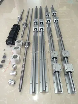 6 sets linear guide rail SBR16-350/750/1250mm + SFU1605-450/950/1350mm ballscrew+ 3 BK12/BK12+3 Nut housing + 3 Coupler for cnc