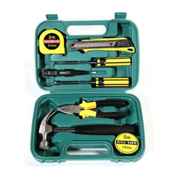 Household hardware tool set 9pcs of pliers hammer knife screwdriver set vehicle kit