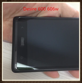 NEW Original Black Full LCD Display& Touch Screen Assembly +frame For HTC Desire 600 606w dual sim