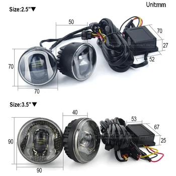 2x 2.5 3.5 Inch With CREE LED Chips Car Fog Light Lamp DRL Driving Bulb for Ford Nissan Honda Mitsubishi Toyota Lexus Suzuki