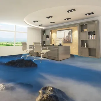 Stone Cloud 3D floor wallpaper bathroom hotel waterproof self-adhesive non-slip floor mural