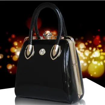 DLKLUO Fashion Skull Diamonds Women Bag Europe and the United States brand designer sequin handbags upscale patent leather