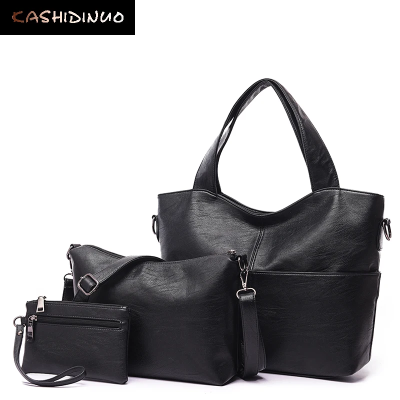 KASHIDINUO Brand Vintage Handbags Women Messenger Bags Female Purse Solid Shoulder Bags Ladies Bags Composite Bags
