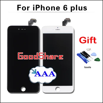 With Free Gifts AAA LCD Display For iPhone 6 plus 5.5 inch Front Glass Touch Screen Digitizer Assembly Replacement Black/White