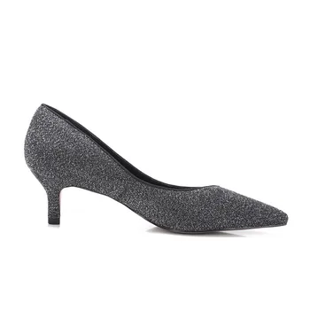 VANLED Pointed Toe Women Pumps Mid Heel Shoes Thin Heels Sapato Feminino Casual Superstar Shoes Shallow Ladies Sequins Pumps
