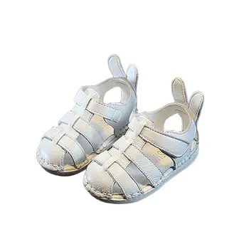2017 New Princess Beach New Leather Baby Sandals Soft Bottom School Shoes 1-3 Years Old Baby Shoes Summer Girl Princess Shoes