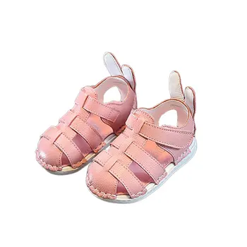 2017 New Princess Beach New Leather Baby Sandals Soft Bottom School Shoes 1-3 Years Old Baby Shoes Summer Girl Princess Shoes