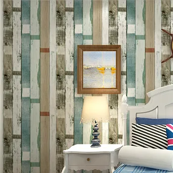 Textured Vintage Weather Wood Plank wallpaper Wood Panel Blooming Retro Rustic Wall Paper Home Decor For Living Room Bedroom