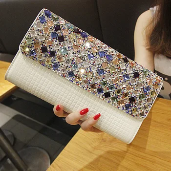 2017 Luxury Designer Women Leather Handbags Day Clutches Bags Diamond Evening Bag female small chain Wedding Party Shoulder Bag