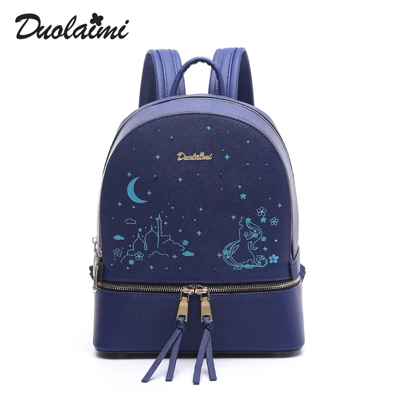 Duolaimi European and American style Solid Leather Men Backpack Shoulder Bag Schoolbag Computer Travel Bag Women Backpack Bags