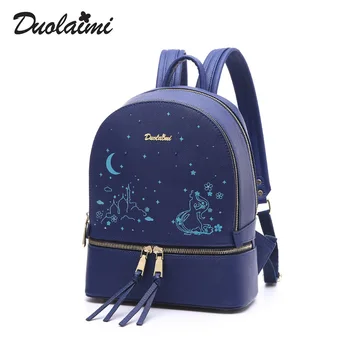 Duolaimi European and American style Solid Leather Men Backpack Shoulder Bag Schoolbag Computer Travel Bag Women Backpack Bags
