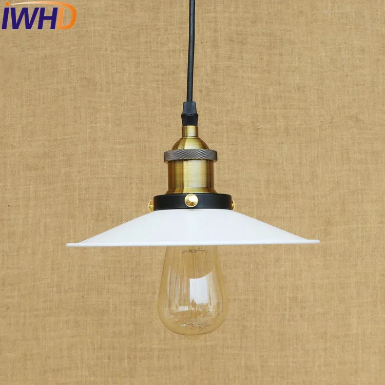 IWHD American Loft Style Iron Retro Droplight Edison Industrial Vintage Pendant Light Fixtures For Dining Room Hanging Lamp