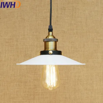 IWHD American Loft Style Iron Retro Droplight Edison Industrial Vintage Pendant Light Fixtures For Dining Room Hanging Lamp