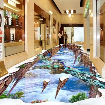 Outdoor 3D painting waterproof home decoration children room floor mural self adhesive mural flooring wallpaper