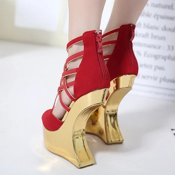 Women Fashion Zip Platform Wedges Sandals Sexy High Heels Open Toe Summer Party Shoes Woman alt3067-1