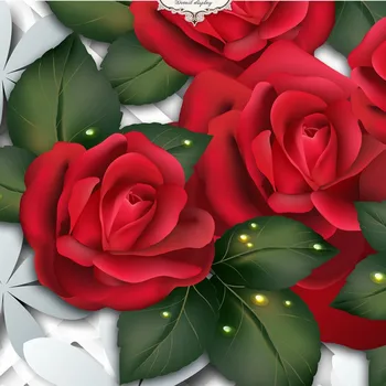 Romantic Red Rose 3D Bottom anti-skidding lifelike wallpaper custom moisture living room mural
