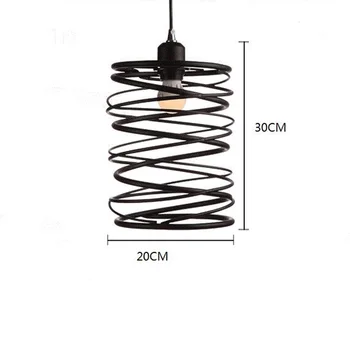Modern Brief Spring Shape Led Pendant Light,Creative Iron Led Pendant lamp cafe/restaurant/balcony/loft Vintage Hanging Lamp