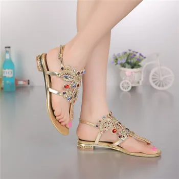Fashion Crystal Wedge Sandals High-Heeled Summer Shoes Women 2017 New Genuine Leather Elegant Diamond Cool Slippers Flowers