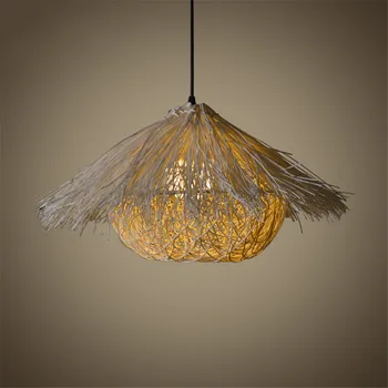 Originality The Bird's Nest Modelling Pendant Lamp Hand Woven Rattan Pendant Lights Restaurant Bed Room Balcony Hanging Light
